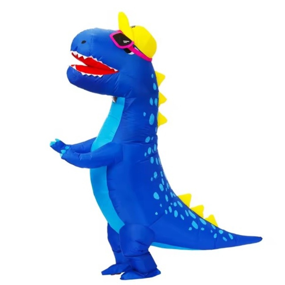 Blue T-Rex Inflatable Costume Adult Size Funny Dinosaur Mascot Halloween Cosplay